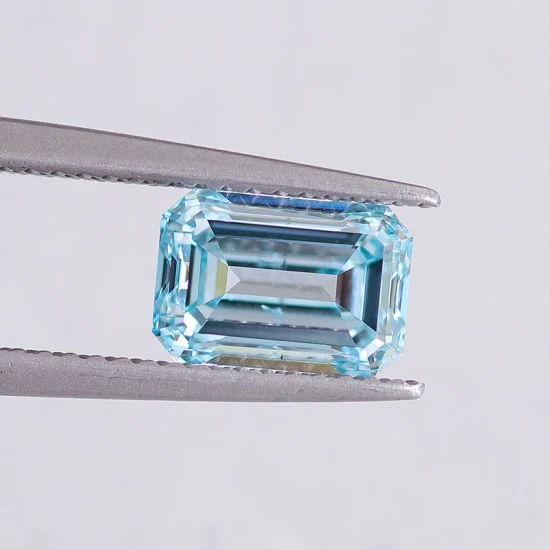 2CT Azul CVD Lab Grown Diamond Corte Esmeralda Cor Extravagante Excelente Corte com Diamante Criado em Laboratório Certificado Igi