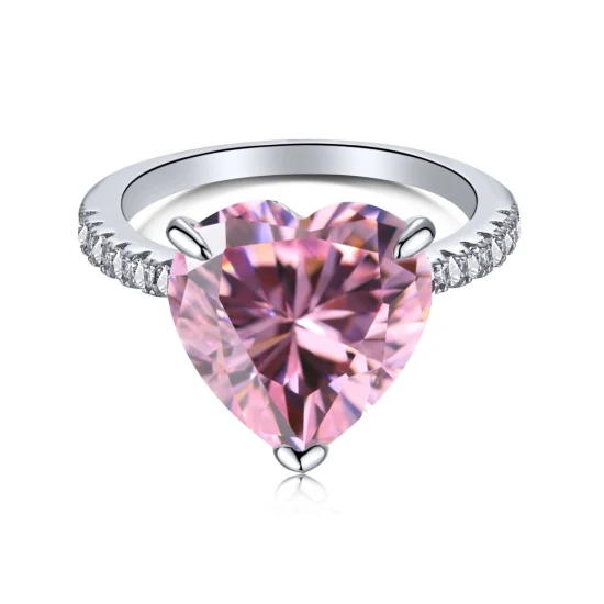 Conjunto de anéis de zircão com 8 corações e 8 flechas de diamante completo para anéis de casamento e noivado