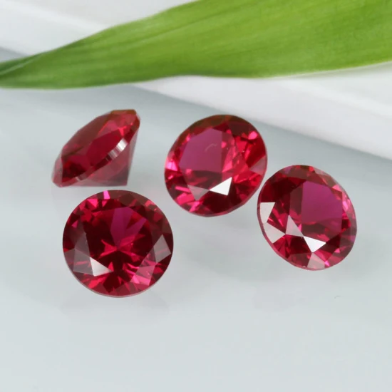 #3 #5 #8 Cor Vermelha Lab Grown Ruby Pedra Preciosa Pêra Corte Brilhante Rubi